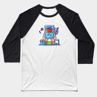 Online Movie Cartoon Vector Icon Illustration Baseball T-Shirt